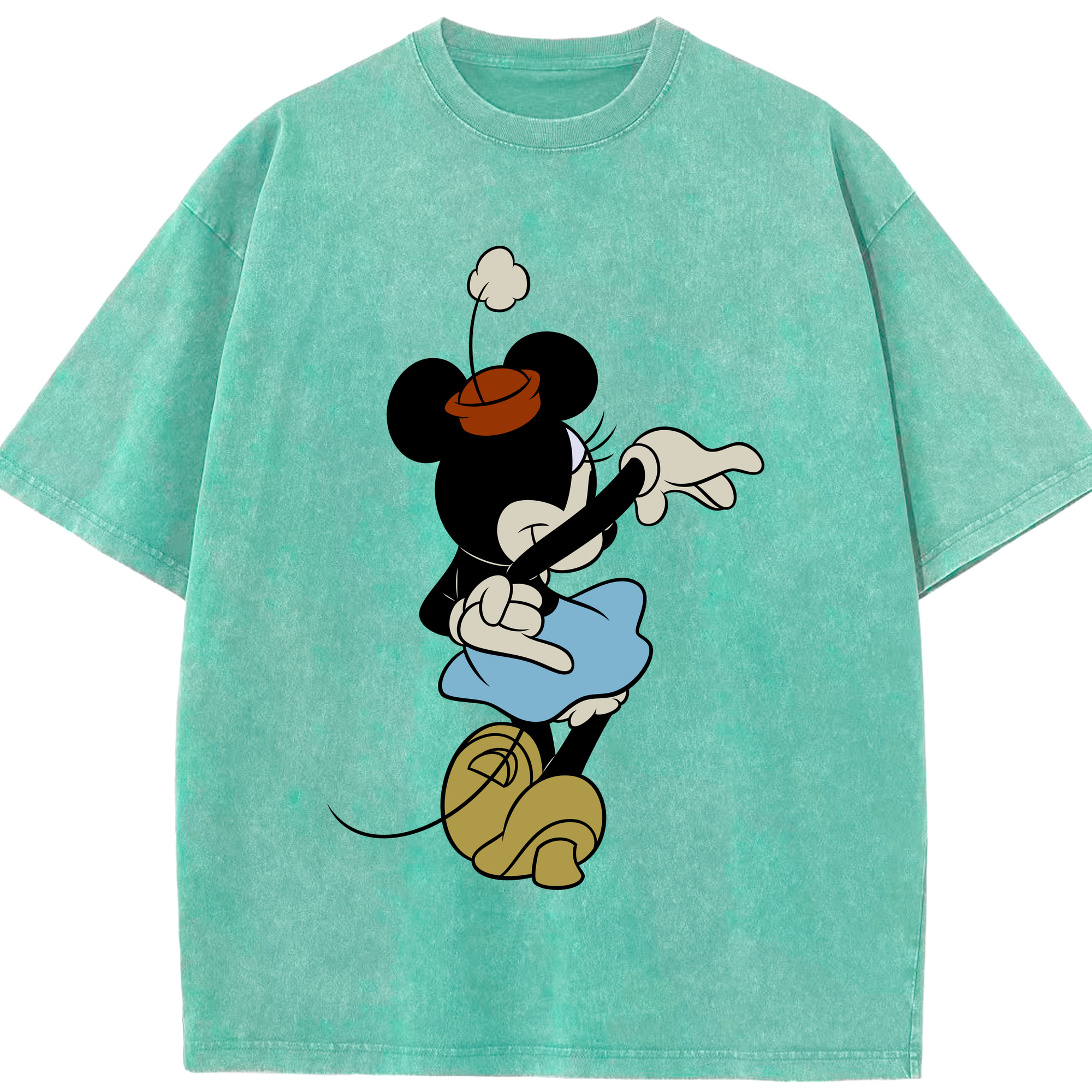 （画像用） ミッキーマウス Mickey Mouse 綿100% ヴィンテージ風 半袖Tシャツ（フロントプリント）